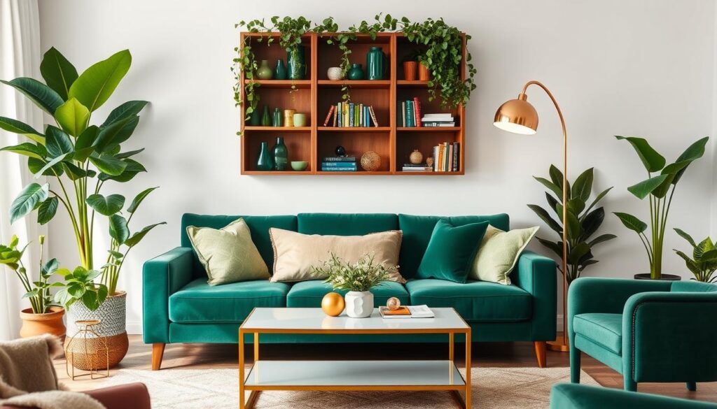 Budget-friendly green and gold decor options