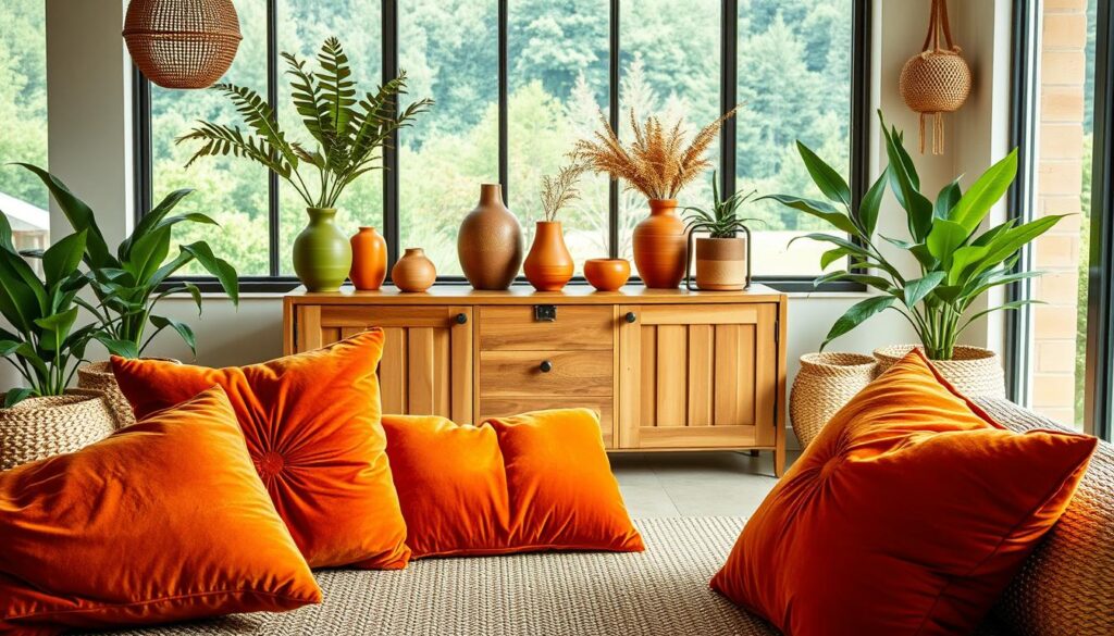 Seasonal bohemian colors in interior design