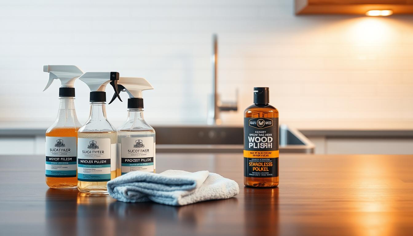 Specialty cleaning products for wood and stainless steel Specialty cleaning products for wood and stainless steel