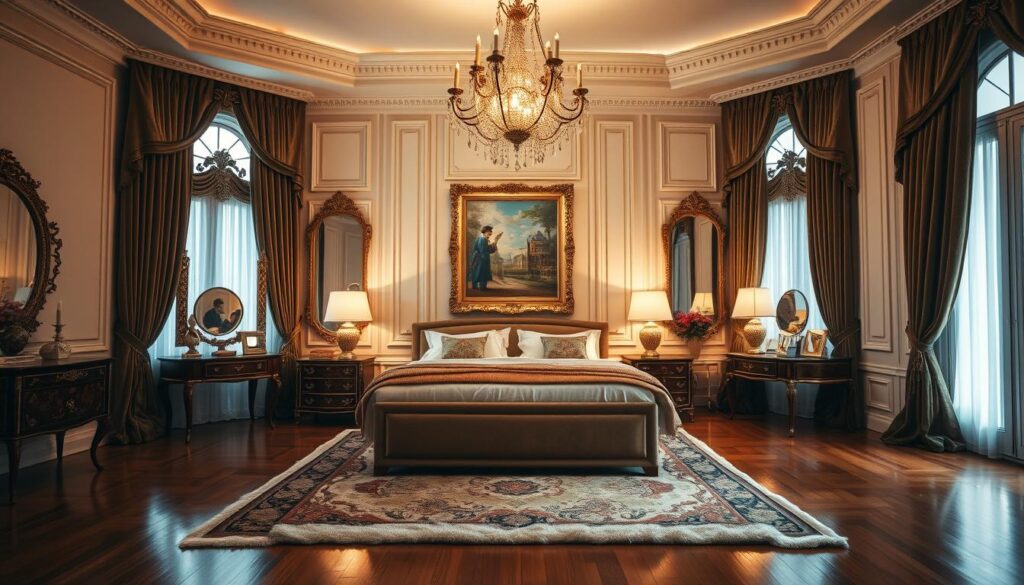 elegant bedroom decor with art and mirrors elegant bedroom decor with art and mirrors